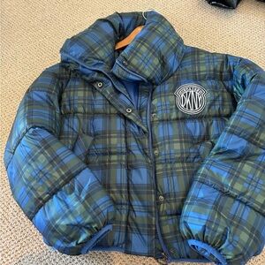 DKNY Blue and Green Plaid Ski Jacket